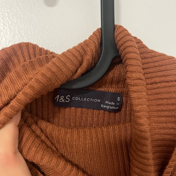 Marks & Spencer Brown Ribbed Turtleneck | Size US 4 - Picture 2 of 2